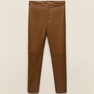Zara Brown Faux Leather Leggings